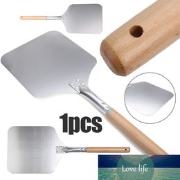 1pc Hard Aluminum Pizza Peel Shovel 58cm Long Wooden Handle Peel Flat Surface For Delicate Breads Pastries Transfer