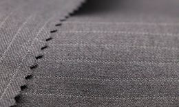 WT66826-202 Pure wool high count worsted fabric [Dark Grey Mini Stripe Twill W100](901)