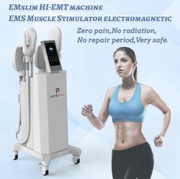 Latest 4 handles EMslim HI-EMT Body shaping slimming machine electromagnetic muscle stimulation fat burning massage beauty equipment