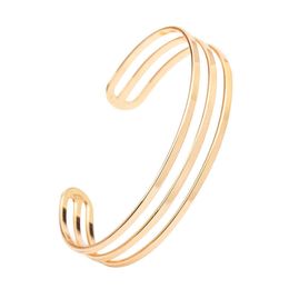 Isinyee Fashion Arm Cuff Open Bangles Bracelets Manchette for Women Gold Silver Plated Statement Jewellery Gifts Wholesale Q0719