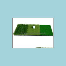 Sports & Outdoors 12X24Golf Hitting Indoor Outdoor Backyard Tri-Turf Mat With Tees Hole Practise Golf Protable Training Aids Drop Delivery 2