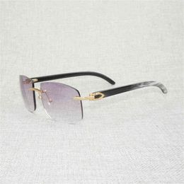 Accessori pregiati Antico Nero Bianco Corno di bufalo Occhiali da sole oversize da uomo Tonalità di legno naturale Occhiali senza montatura per la guida all'aperto Oculos Gafas francese