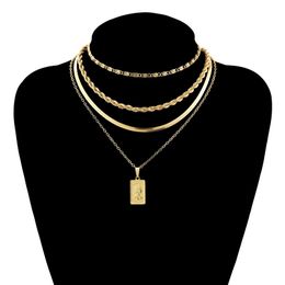 Golden Twist Chain Necklace Stainless Steel Waterproof Choker Men Women Jewelry Gold Silver Color Chains Gift