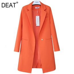 DEAT Autumn Pattern Small Suit Woman Korean Long Sleeve Thin All-match Loose Coat Female Balazer S-XXL All Sizes WB5 211006