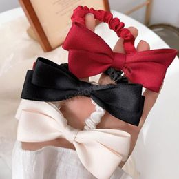 Women Fashion Hair Scrunchies Sweet Elegant Bow Hair Rings New Solid Colour Elastic Rubber Bands Cute Bowknot Hair Accessories