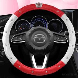 Steering Wheel Covers Microfiber Leather Non-Slip Car Cover Case For 2 3 6 Axela Atenza CX-3 CX-5 CX5 CX-7 CX-9 Accessories