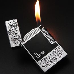 New Vintage Butane Refillable Gas Lighter Classic Fashionable Encendedores Side Grinding Wheel Retro Flame Lighters Dropshipping