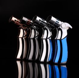 Four mouthes Torches lighter Butane Torch Windproof Jet Flame Straight Lighters NO Gas 4 color for BBQ cigarette barbecue Kitchen Tools