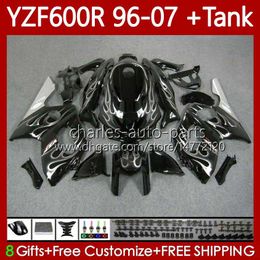 Body +Tank For YAMAHA Thundercat YZF600R YZF 600R 600 R 96-07 Bodywork 86No.92 YZF-600R 1996 1997 1998 1999 2000 2001 YZF600-R Silver flames 96 02 03 04 05 06 07 Fairings