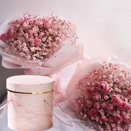 Bouquet With Handles Packing Box Flower Gift Boxes Wedding Decoration Creative Wrapping Paper Bag DIY Packaging Handbags Wrap