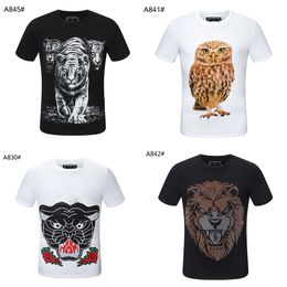 22ss high quality mens T-shirt Skull Summer Basic Solid crystal print letter Casual Punk tops Tee Tiger women Shirts clothing short sleeve M-3XL