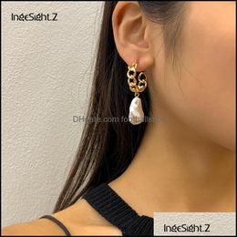 Dangle & Chandelier Earrings Jewellery Ingesight.Z Punk Geometric Hollow Out Drop Imitation Pearl Baroque Hanging For Women Oorbellen Delivery