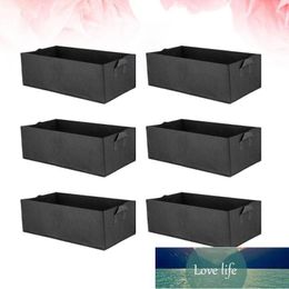 6pcs Square Planting Bag Root Control Vegetables Plant Flower Nursery Gallon Greenhouse Planter Garden Tool (Black Small Planters & Pots