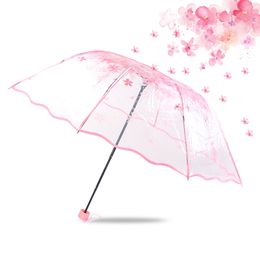 Mini Pocket Sun Windproof Ultra Light Five Folding Umbrella Rain Women Romantic Flowers Style Anti UV Parasol