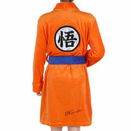 Adult Anime Bathrobe Cosplay Son Goku Costume Man Women Bath Robe Sleepwear Plush Men Pajamas Cartoon Y0913