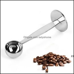 Spoons Flatware Kitchen, Dining Bar Home & Garden2 In1 Stand Measure Espresso Stamp Stainless Steel Scoop Measuring And Tam Coffee Spoon Hwa