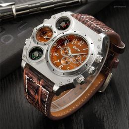 Wristwatches Luxury Men's Watches Top Brand Dual Time Quartz Analogue Watch Mens For Men Business Male Clock Relogio Masculino