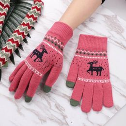 Fingerless Gloves Winter Autumn Warm Women Knitted Touch Screen Wool Cashmere