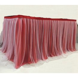 Tulle Tutu Skirt Party Wedding Home Banquet Decoration Skirting for Cloth Table Cover Y200421