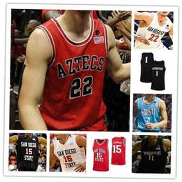 Custom San Diego State Aztecs Jerseys Basketball Jared Barnett Jersey Malachi Flynn Devin Watson Jalen McDaniels Kawhi Leonard Matt Mitchell