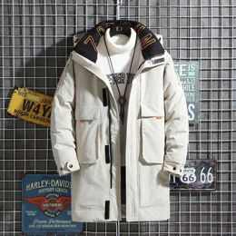 New Men's Thicken Fleece Down Coat Winter Outdoor Windproof Warm Mens Down Jackets Fashion High Quality Men Hooded Parkas Coat Y1103