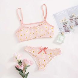 Women's Underwear Sexy Underwear Women's Sexy Lingerie Set Embroidered Floral Lace Bow Seductive Sexy Lingerie Underwear Set Y0911