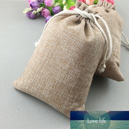 15*20 50pcs Vintage brown handmade Jute Sacks Drawstring gift bags for jewelry/wedding/christmas Packaging Linen pouch Bags