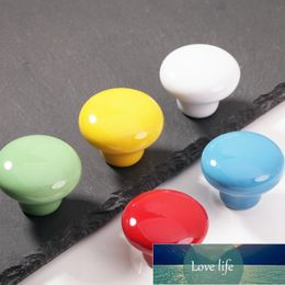 Candy Colour Round Furniture Ceramic Knob Cabinet Drawer Closet Cupboard Handles Modern Kitchen Handle Furniture Hardware Factory price expert design Quality