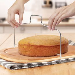 Double/Single Line Cake Cut Slicer Adjustable Stainless Steel Wire Bread Cake Layerer Divider DIY Bakeware Kitchen Baking Tools