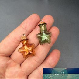 Mini Glass Bottles with Metal Loop Corks DIY 7 Kinds Colors Stars Shape Pendant