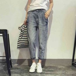 Plus Size Boyfriend Jeans For Women Denim Harem Pants Loose High Waist Female Casual Streetwear Mom 5XL K622 210708