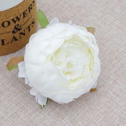 Artificial Peony Head 9cm High Quality Silk Camellia Rose Flower Heads Simulation Flowers Decor For Home Wedding DIY Garland