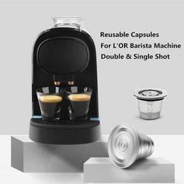 Refillable Stainless Steel XXL Double & Single Coffee Capsule Pod For L'Or Barista LM8012 Machine filters LOR 210607