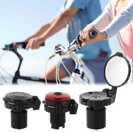 Bicycle Rear View Mirror Handlebar Rearview Adjustable Small Rotary Folding Handle Plug Reflector Road Bike Accessories