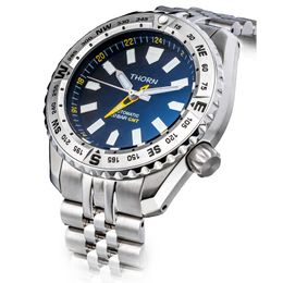 Wristwatches SHIRRYU Men's Sporty Dive Watch Sapphire Crystal Luminous Marks GMT Function Automatic Movement Wristwatch Jubilee Bracelet