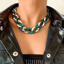 Chains Exaggerated Acrylic Resin Choker Chunky Thick Necklaces Gothic Miami Curb Cuban Collier Female Neck Vintage Jewelry