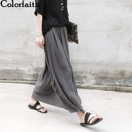 Long Skirt Latest Fashion Ankle Length Cotton Pleated Skirts for Women Autumn Winter High Waist Casual Woman Maxi Skirts 3077 210309