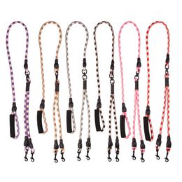 Dog Collars & Leashes Polyester Cotton Two Dogs Leash Comfortable Foam Handle 1 For 2 Outdoor Double Traction Rope Prevent Winding Lead