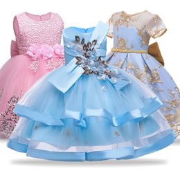 Flower Girls Dress For Wedding and Party Dress Children Costume Kids Dresses For Girls Princess Dress Vestido 4 5 6 7 8 10 Year 210303