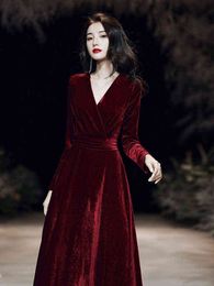 Vestidos De Fiesta De Manga Larga De Color Rojo Vino Oferta Online |  DHgate.com