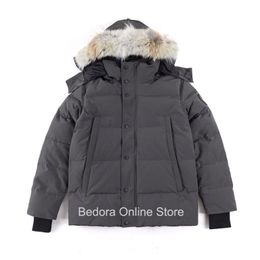 Real Coyote Fur Top Quality Winter Mens Women Canadian Wyndhams Parka Goose Down Jacket Warm Outwear Coat Windproof Thick Bomber 211206