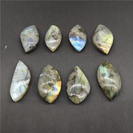 Decorative Objects & Figurines 1pcs Natural Tree Leaf Labradorite Crystal Moonstone Rough Polished Jewellery Pendant Collectables Colourful S