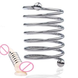 Penis Loop stainless steel Rings Extender Sleeve Time Delay Ejaculation Cock Ring Sex Toys for Men