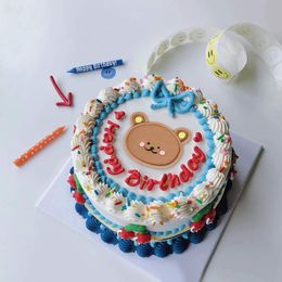 Other Festive & Party Supplies Smile Bear With Hat Happy Birthday Cake Topper For Kid's Children`s Day Baby Shower Gift Cupcake Dessert