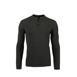 Huntsman Henley Men 100% Merino Wool Jersey Base Layer Long Sleeve Midweight Top Out door Warm Thermal TAD Style Clothes Shirt 210317
