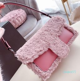 women handbags purses felt winter shoulder bags designer baguette crossbody bag high quality lady underarm Luxury goods bag