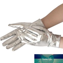 1 Pair Women Girls Latex Gloves Short Faux Leather Shiny Mittens Party Costume