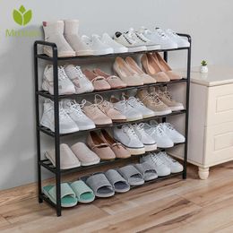 4/5 Tiers Steel Pipe Dustproof Shoe Rack Storage Organiser Easy Installation Shoes Space-saving Stand Cabinet Shelf 20 Pairs 210705