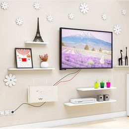 Wireless Wifi Router Box PVC Wall Shelf Hanging Plug Board Bracket Storage Box EUROPE Style Storage Boxes Bins 210315