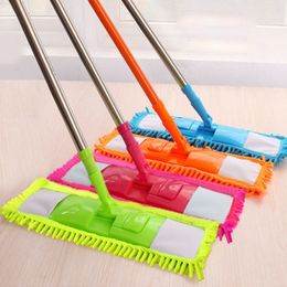 Household Chenille Flat Mop Floor Mop Duster Wiper 360 Degree For Wood Ceramic Tiles Home Cleaning Tool Strong Water Absorption 210317